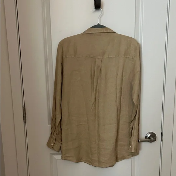 GAP Light Brown Linen Long Sleeve Shirt - Picture 3 of 3